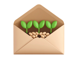 green envelope with red ribbon