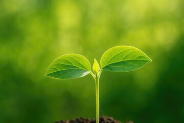 Detailed close-up of a young tree sprout