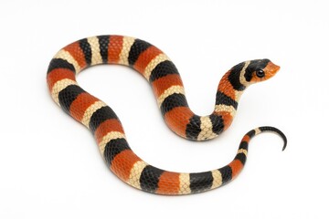 Fototapeta premium Three-colored hognose snake known as Xenodon pulcher isolated on a white background