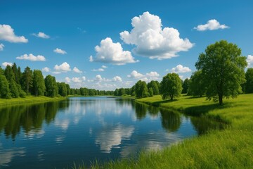 Warm Season Scenery as a Wallcovering or Design Inspiration with Natural Elements