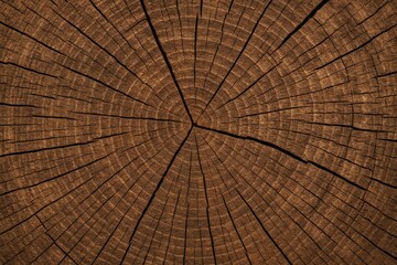 Fototapeta premium Surface details of wooden material showcasing grain, fractures, and earthy brown hues