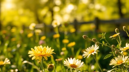 field of dandelions