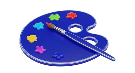 Colorful Artist Palette Paintbrush