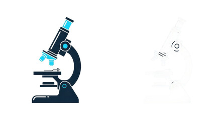 Microscope for science laboratory research isolated PNG with Transparent Background