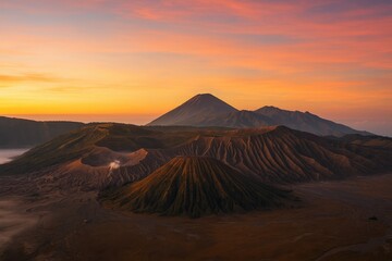 Naklejka premium Scenic Perspective of a Volcanic Mountain