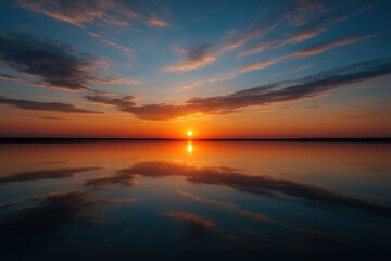 Obraz premium Evening Glow: Shadows and Mirrored Images