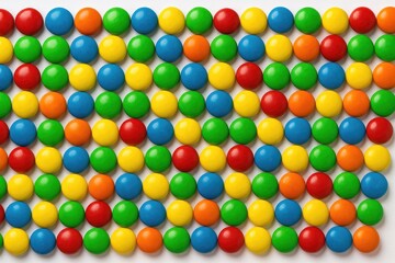 Multicolored candy with a chocolate coating