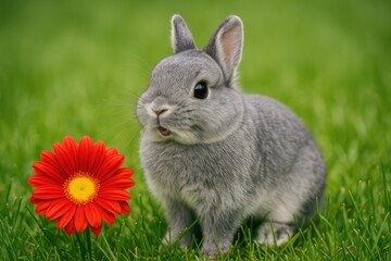 A tiny domestic rabbit breed known for its small size and origins in Europe