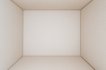 Inside view of a vacant cardboard container
