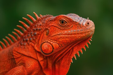 Fototapeta premium The top of a crimson iguana