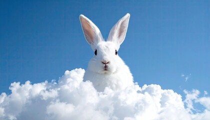 White rabbit on a cloud