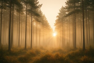 The Enchanted Foggy Pine Woods