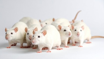 White rats clustered together