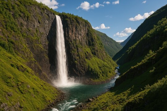 Majestic Waterfall Vettisfossen