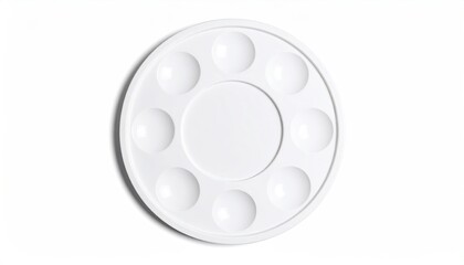 White round paint palette with wells