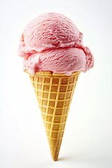 Strawberry Ice Cream cream dessert waffle.