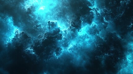 Fototapeta premium A swirling nebula of vibrant turquoise and deep blues.