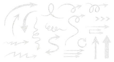 Various hand-drawn doodle arrow illustrations isolated PNG with Transparent Background