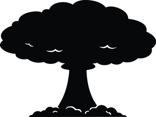nuclear explosion silhouette vector for historical documentaries