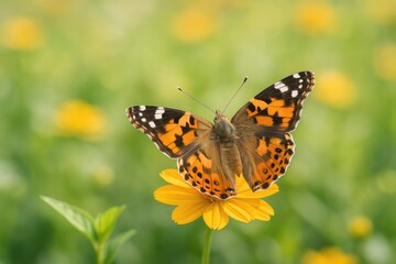 Obraz premium A butterfly resting on a softly blurred natural setting