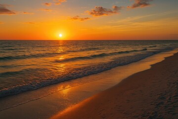 Evening Sunset at a Coastal Beach Location
