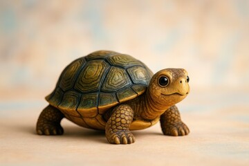 Obraz premium Colorful toy turtle set against a stunning backdrop