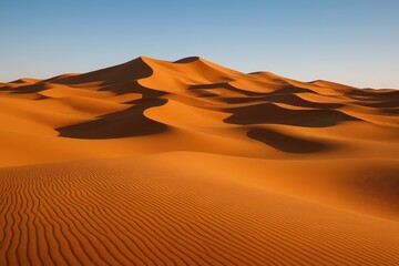 Vast Sahara Desert Sand Dunes in North Africa