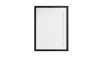 Black picture frame for photography or art isolated PNG with Transparent Background