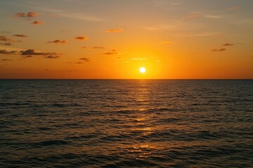 Evening glow over the ocean