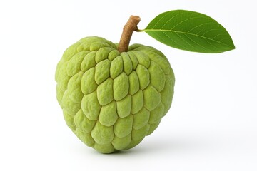 Tropical exotic fruit with sugar apple appearance on a white background