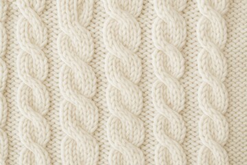 Handcrafted white wool sweater with textured knit design