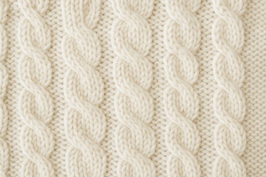 Handcrafted white wool sweater with textured knit design