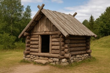 Ancient wooden storage facility from the Stone Age period