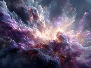 Fototapeta premium Star field explosion abstract with purple pink and black cosmic formations