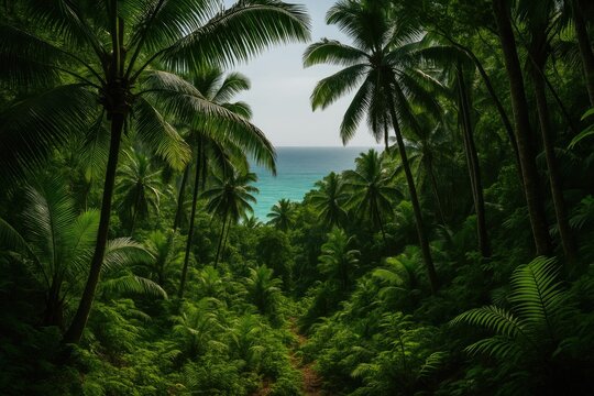 Lush Tropical Jungle in an Island Paradise