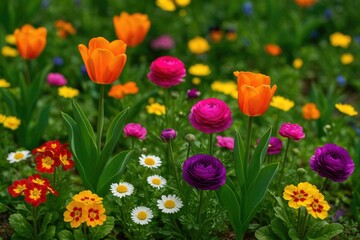 Fototapeta premium Beautiful vibrant spring blooms in my garden