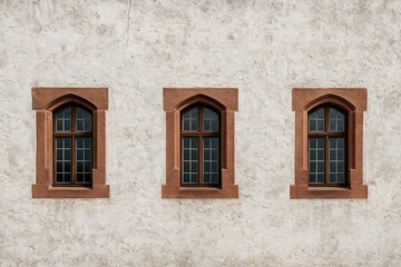 Fototapeta premium Three openings in the ancient castle wall