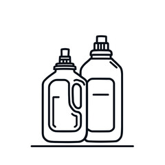 A vector illustration of a set of isolated transparent glass drink bottles with blank caps, some full of water or beer and others empty
