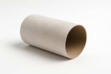 Cardboard tube from tissue paper roll isolated on white background