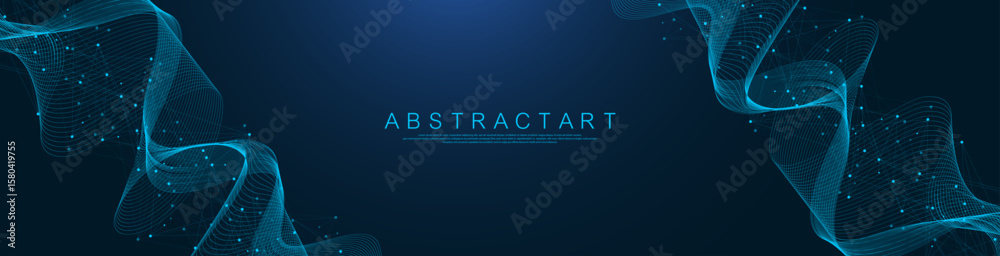 Fototapete global network connection concept. big data visualization. social network communication in the globa