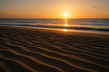 Beach sand design captured during sunset