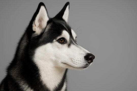 Profile of a Siberian Husky - Powered by Adobe