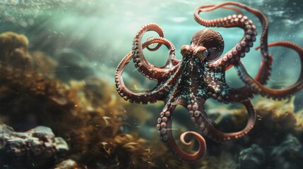 Octopus, wildlife animal
