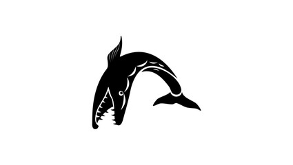 Barracuda symbol, black isolated silhouette