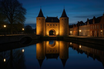 Obraz premium Morning vista of historic city entrance gates