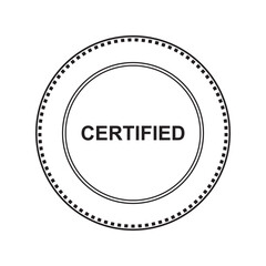 Minimal round certified badge with dotted border and clean typography. Perfect for certificates, quality seals, business approvals, branding designs, product packaging, and official documents.