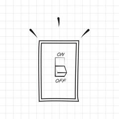 hand drawn vector of Light switch doodle icon.
