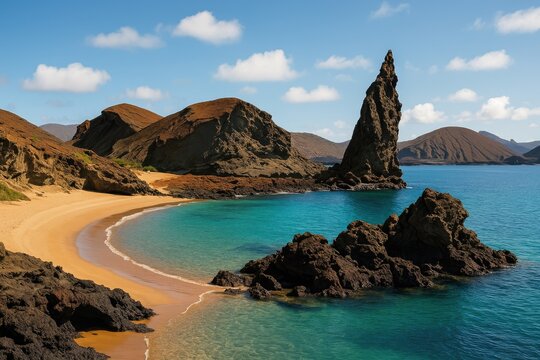 Unique geological structures on Bartalome Island