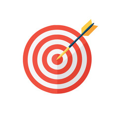Flat Style Target Board with Dart Vector