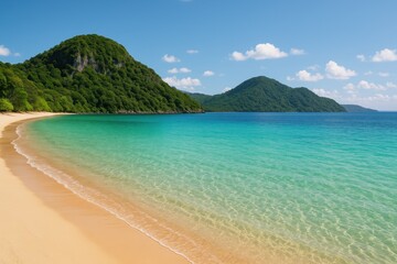 Fototapeta premium Coastal Waters and Calm Lagoon Scene